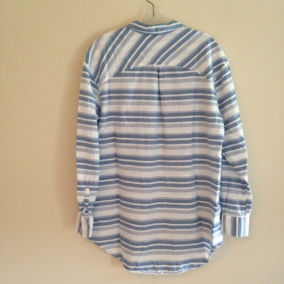 A New Day Blue and White Striped Button Down Shirt - Picture 2 of 9